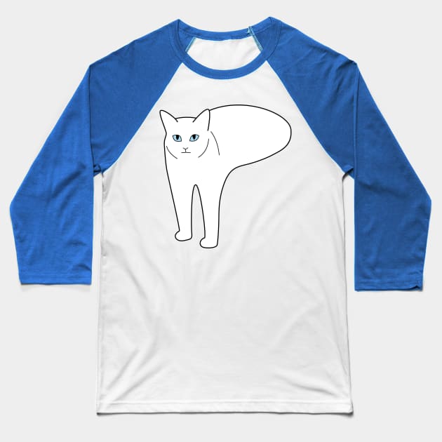 Half-Cat Baseball T-Shirt by Sashen